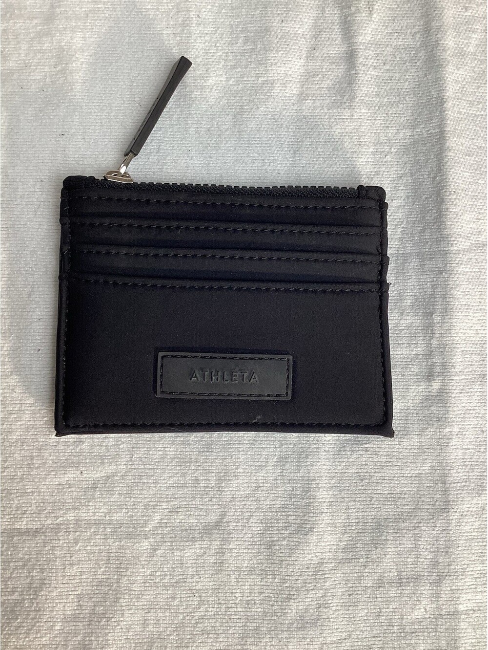 Athleta DIEM Black Neoprene Cardholder with Zip Pocket and Card Slots - Wallet